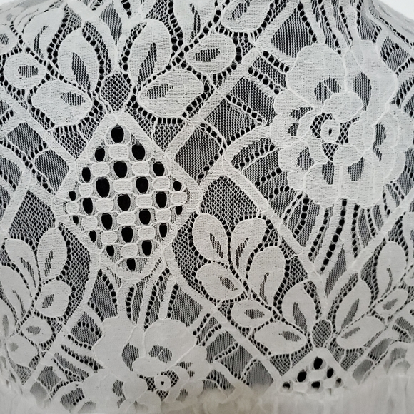 NWL SILK AND LACE  BOHO IVORY  BLAUSE ( SIZE S ) - Picture 8 of 10